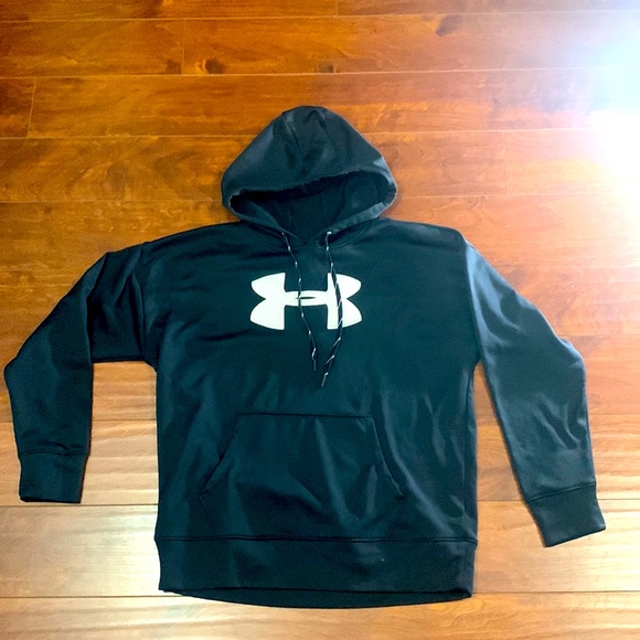 adidas Tops - Wonems Under armor fleece Big logo gradient flock hoodie